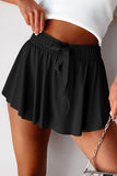 Ribbon Drawstring High-Waist Lined Tennis Skort- 6 Colors