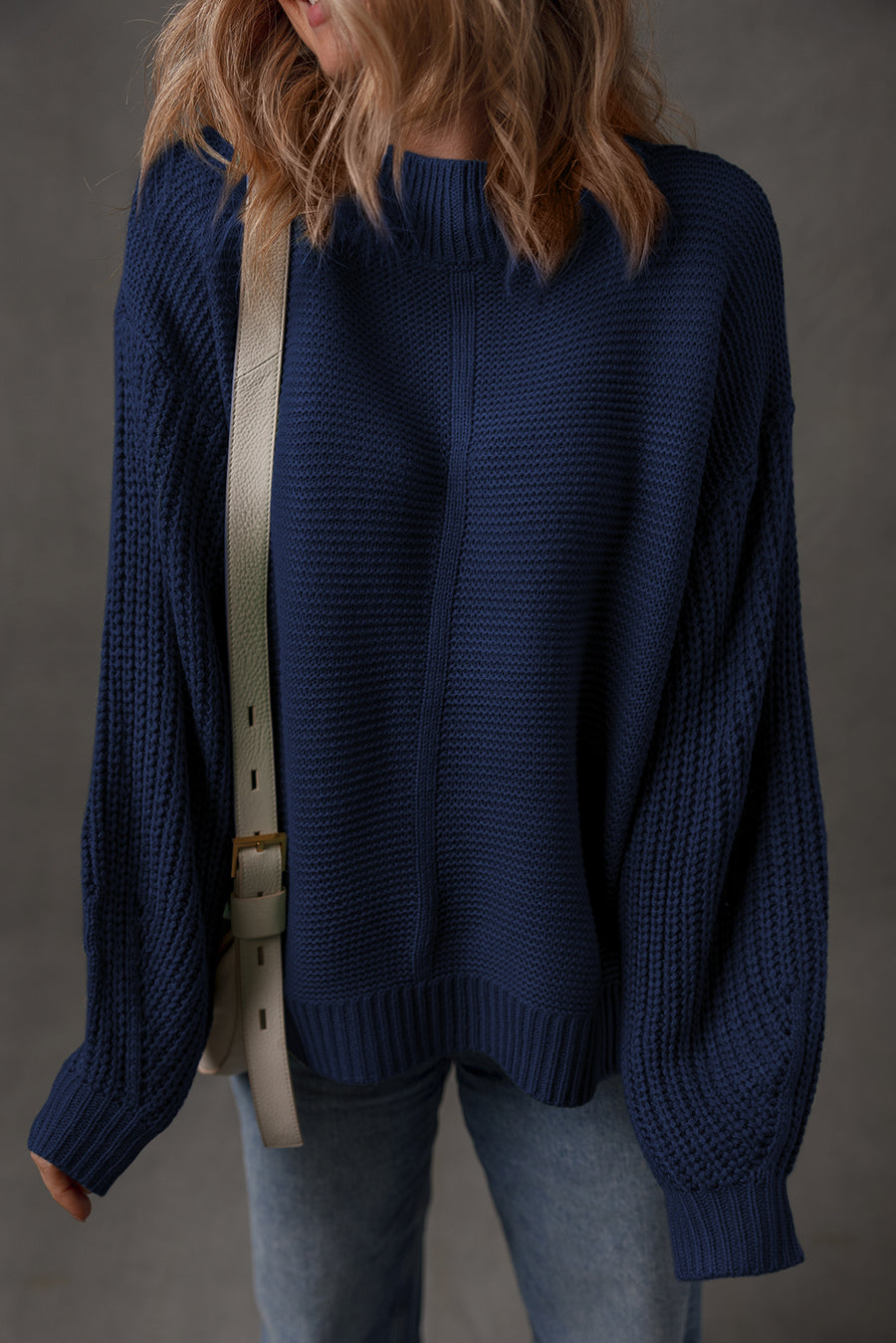 Front Seam Drop Shoulder Loose Fit Sweater- 3 Colors