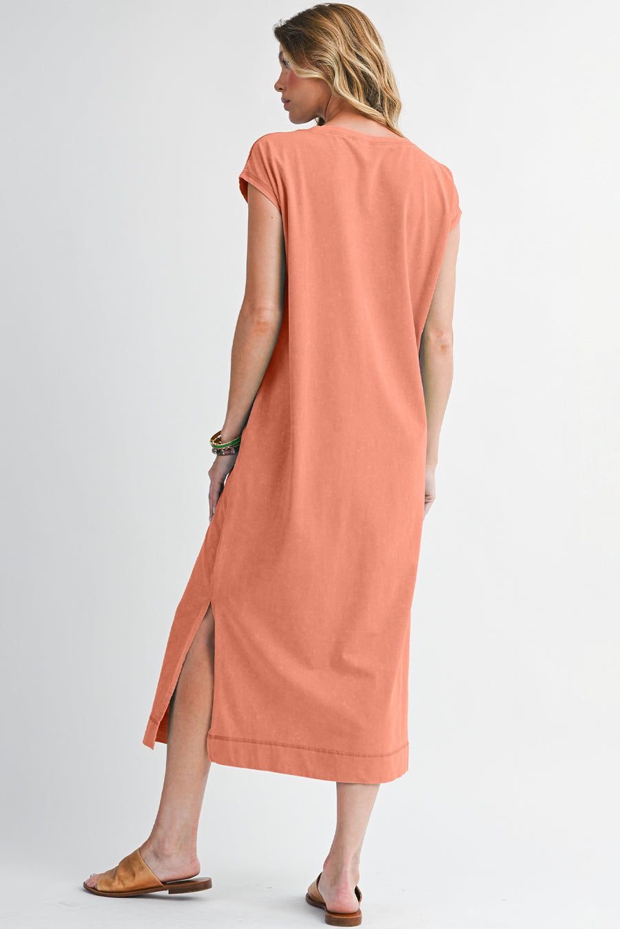 Mineral Wash T-Shirt Dress with Pockets- 3 Colors