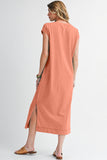 Mineral Wash T-Shirt Dress with Pockets- 3 Colors