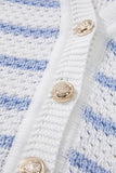Striped V-Neck Button-Up Knit Vest- 2 Colors