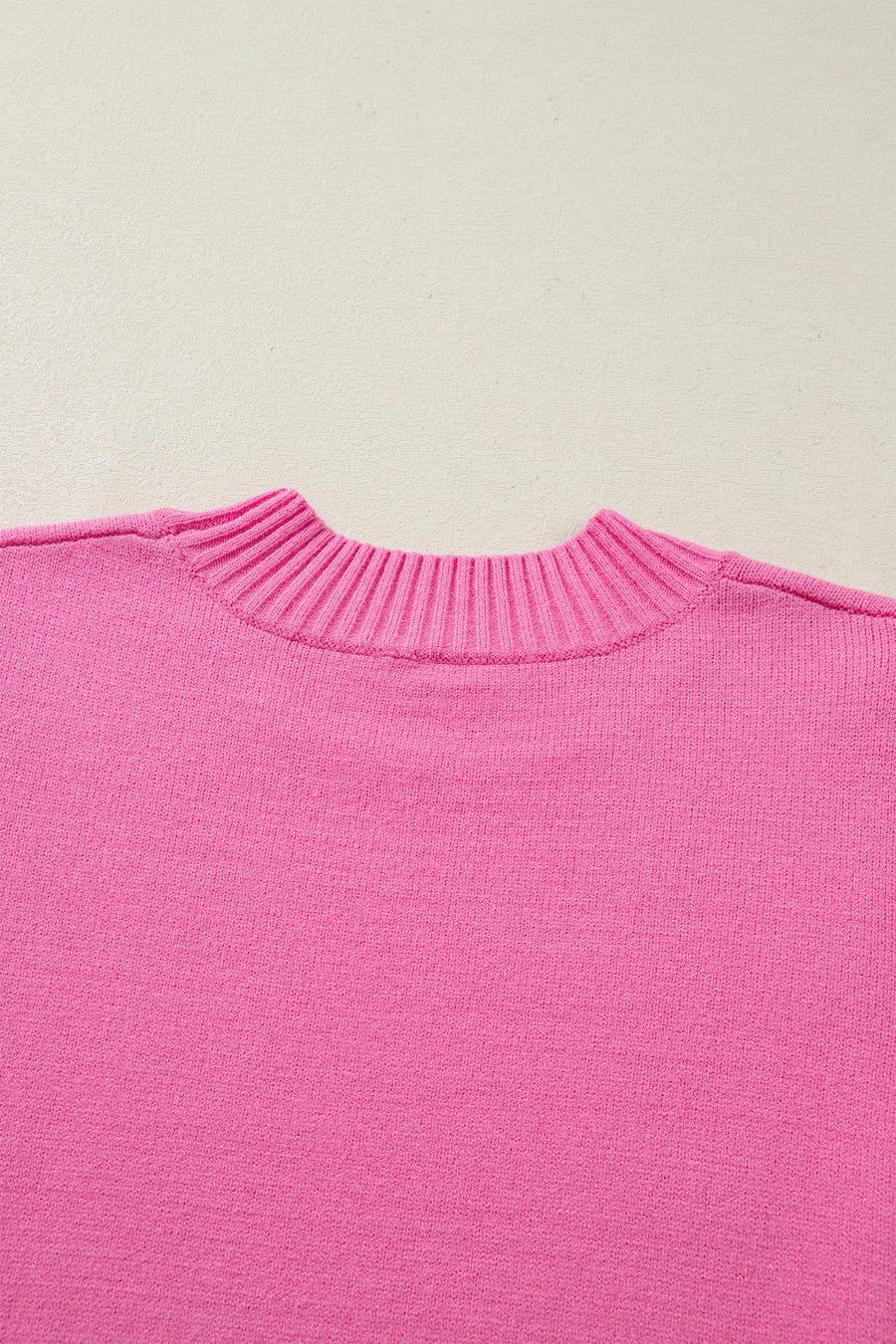 Ribbed Trim Crew Neck Ruffled Short Sleeve Sweater- 3 Colors
