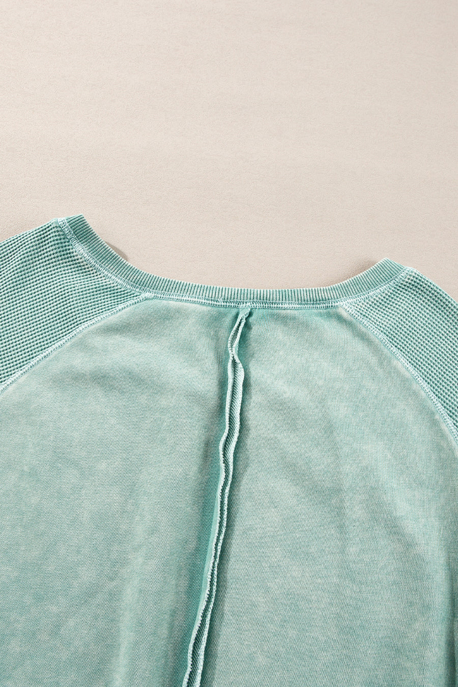 Waffle Knit Patchwork Raglan Sleeve Sweatshirt- 3 Colors