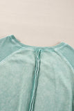 Waffle Knit Patchwork Raglan Sleeve Sweatshirt- 3 Colors
