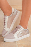 Glitter & Star Patchwork PU Leather Sneakers- 2 Colors