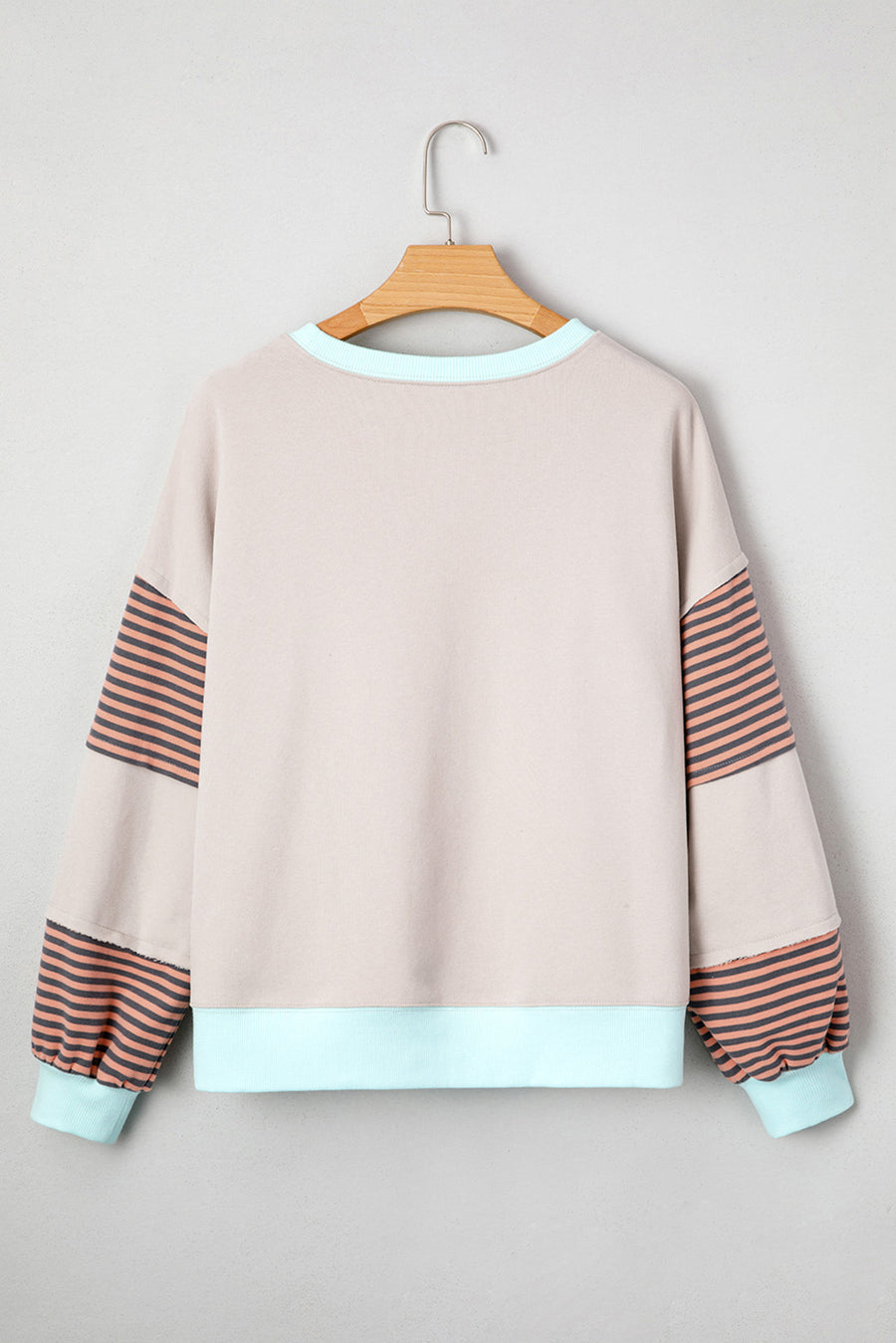 Color Block Patchwork Striped Sleeve Sweatshirt- 3 Colors
