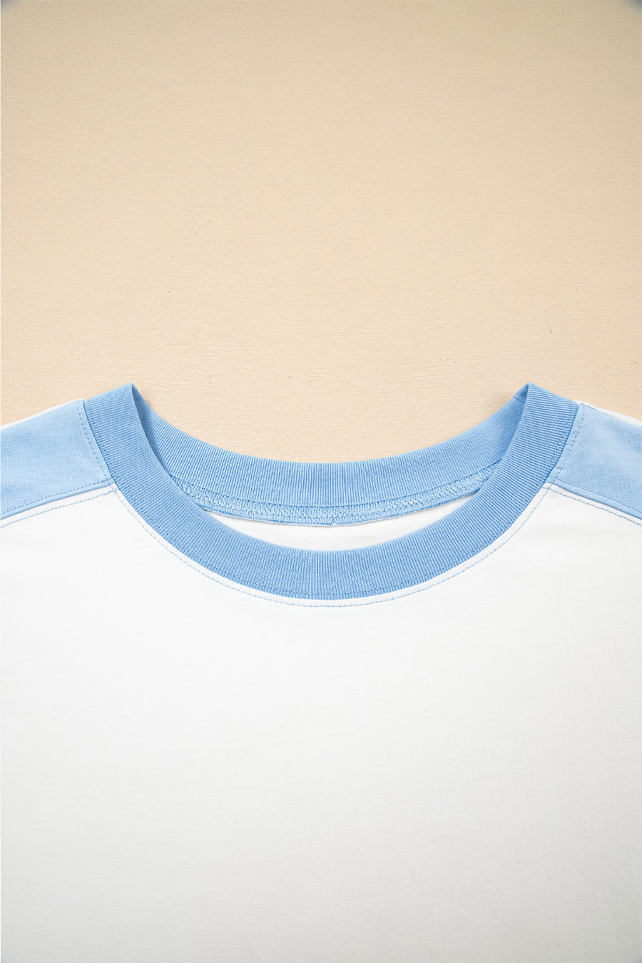 Color Block Exposed Seam Patchwork Crew Neck T-Shirt- 2 Colors