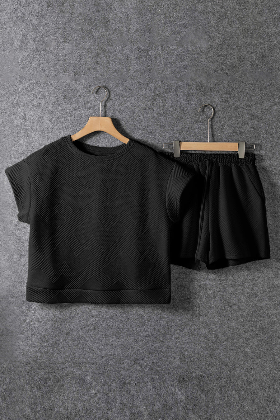Textured Short Sleeve Top and Shorts Set- 7 Colors