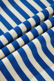 Striped Ruffle Short Sleeve Contrast Neckline Mini Dress- 3 Colors