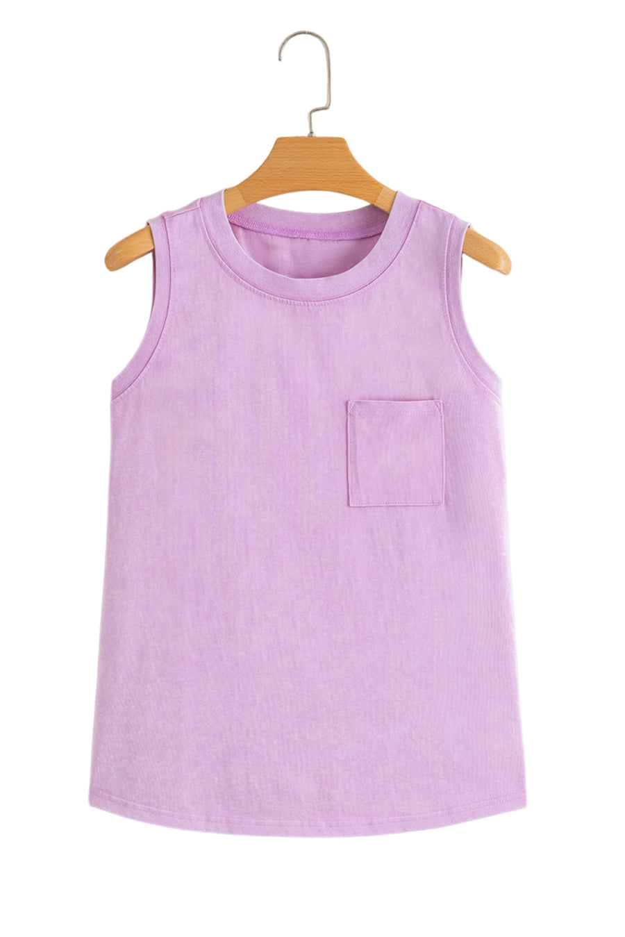 Wisteria Mineral Wash Chest Pocket Tank Top