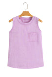 Wisteria Mineral Wash Chest Pocket Tank Top