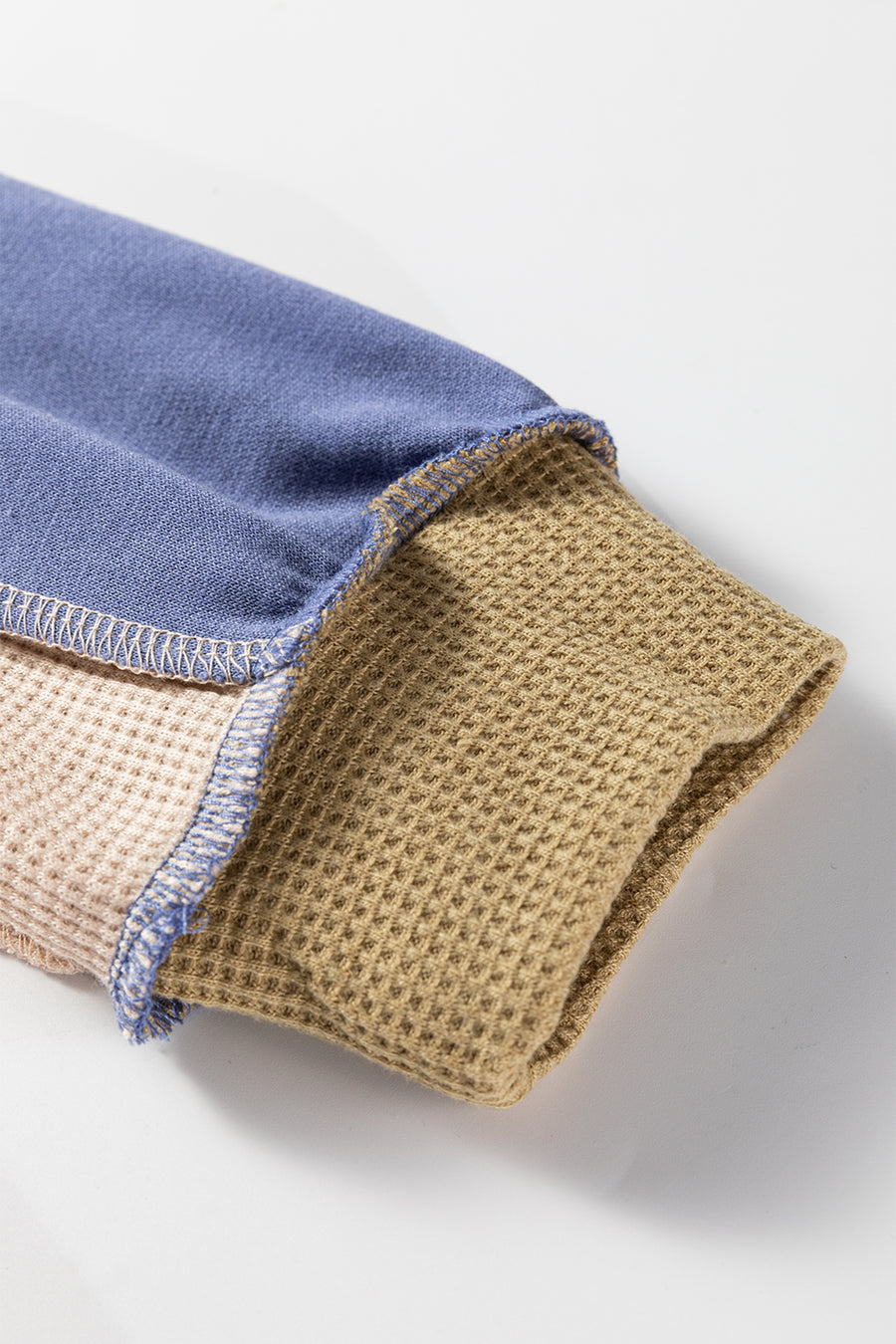 Color Block Waffle Knit Patchwork Oversized Sweatshirt- 3 Colors