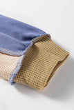 Color Block Waffle Knit Patchwork Oversized Sweatshirt- 3 Colors
