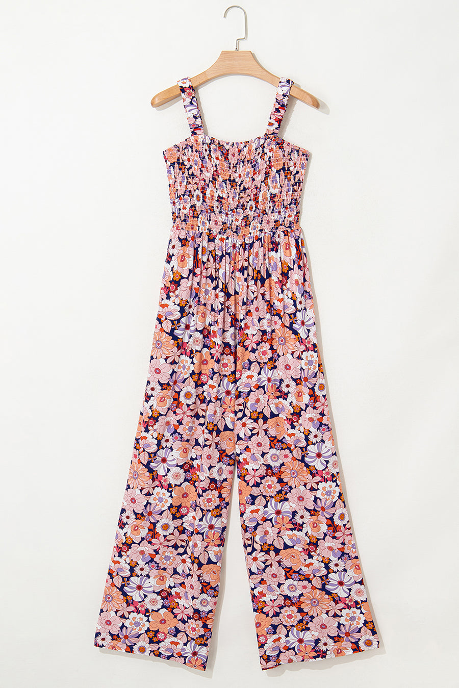 Floral Square Neck Stretch High-Waist Jumpsuit- 3 Colors