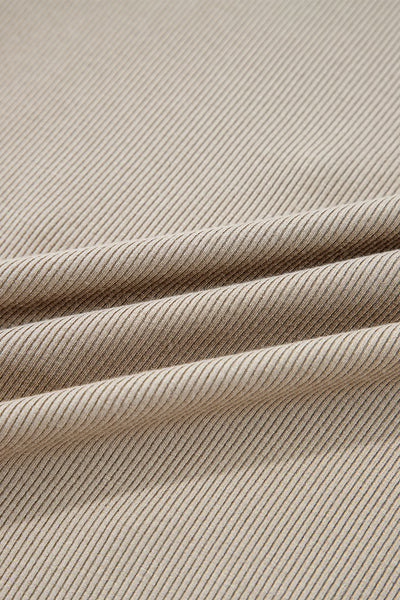 Jet Stream Floral Embroidered Detail Ribbed Long Sleeve Top