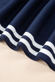 Varsity Striped Cropped Sweatshirt and Wide Leg Pants Matching Set- 5 Colors