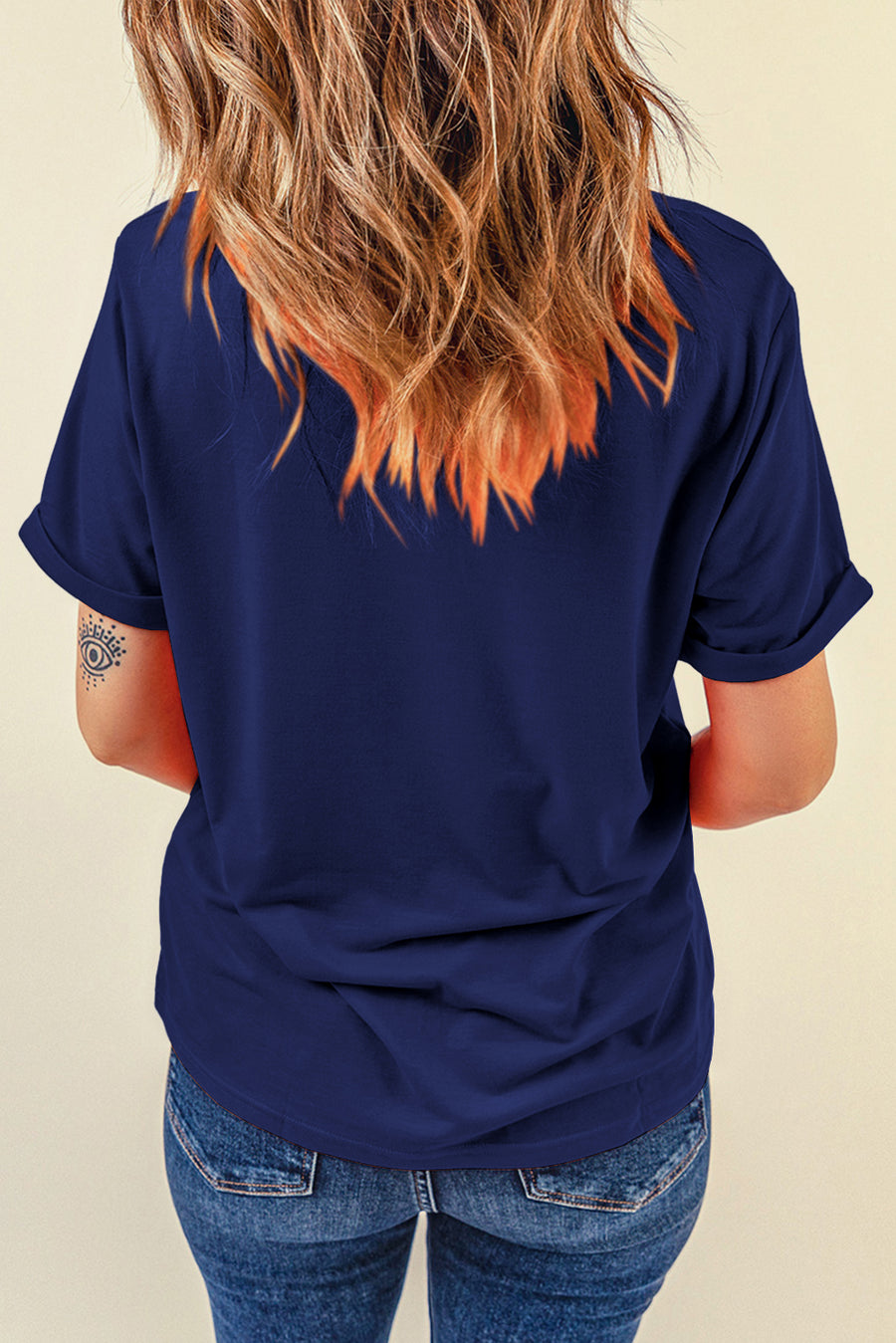 Basic Crew Neck Rolled Sleeve T-Shirt- 12 Colors