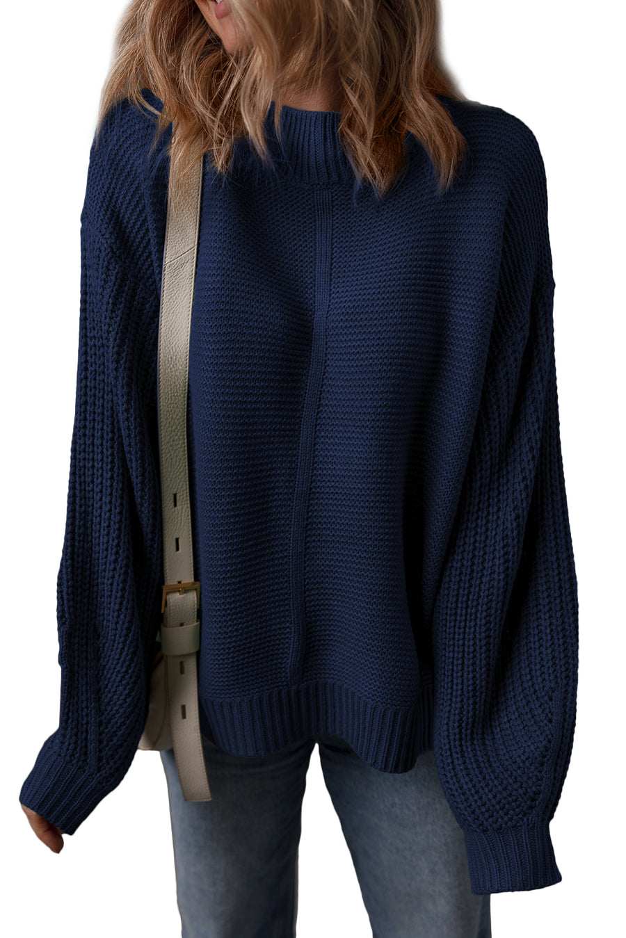 Front Seam Drop Shoulder Loose Fit Sweater- 3 Colors