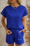 Textured Short Sleeve Top and Shorts Set- 7 Colors