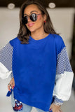 Striped Patchwork Sleeve Colorblock Sweatshirt- 3 Colors