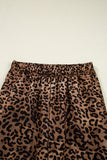Leopard Print & Embroidered Bow Long Sleeve Top and Pants Set
