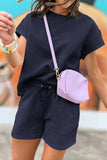 Textured Short Sleeve Top and Shorts Set- 7 Colors