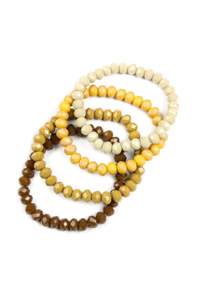 Four-Line Glass Beads Stretch Bracelet