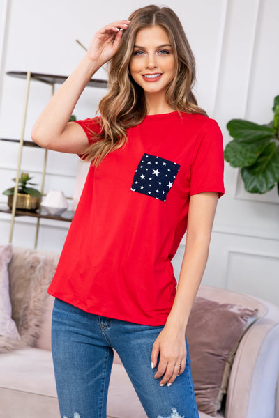 Women's Star Pocket T-Shirt- 2 Colors