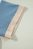 Dusty Color Block Patchwork Side Slit Tunic T-Shirt
