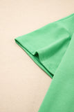 V-Neck Drop Shoulder T-Shirt and Patchwork Shorts Set- 3 Colors