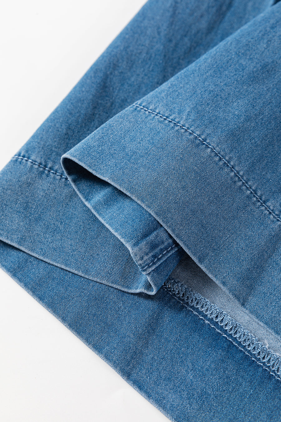 Mineral Wash Button-Up High-Waist Wide Leg Jeans