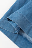 Mineral Wash Button-Up High-Waist Wide Leg Jeans