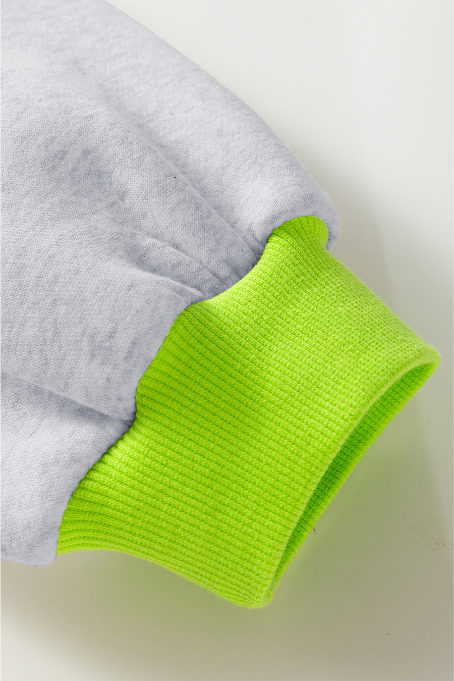 Light Grey Contrast Trim Patchwork Drop Sleeve Loose Sweatshirt