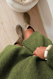 Green Oversized Drop Shoulder Slouchy Sweater Dress