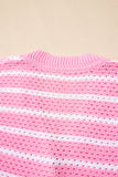 Striped V-Neck Button-Up Knit Vest- 2 Colors