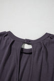 Cut-Out Back Drawstring Knit Romper- 2 Colors