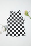 Checkered Slim Fit Print Tank Top- 2 Colors