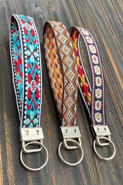 Western Knitted Wristband Keychain- 3 Colors