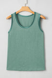Contrast Trim Crew Neck Tank Top- 2 Colors