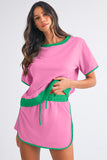*Pre-Order* Color Block Drop Shoulder T-Shirt and Skort Set- 5 Colors