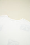 Black Bow Pattern Short Sleeve Knit Sweater