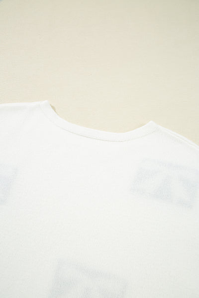 Black Bow Pattern Short Sleeve Knit Top