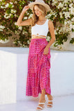 Tiered Paisley Print Maxi Skirt with Pockets