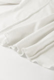 White Exposed Seam Ribbed Knit Slim Fit Long Sleeve Top