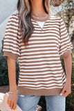 Striped Short Bubble Sleeve T-Shirt- 3 Colors