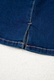Dark Blue Zip-Up Bodycon Sleeveless Denim Mini Dress