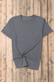 Basic Crew Neck Rolled Sleeve T-Shirt- 12 Colors
