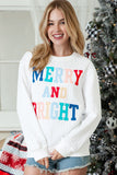 White Chenille Letter Patch Quilted Sweatshirt- 2 Styles