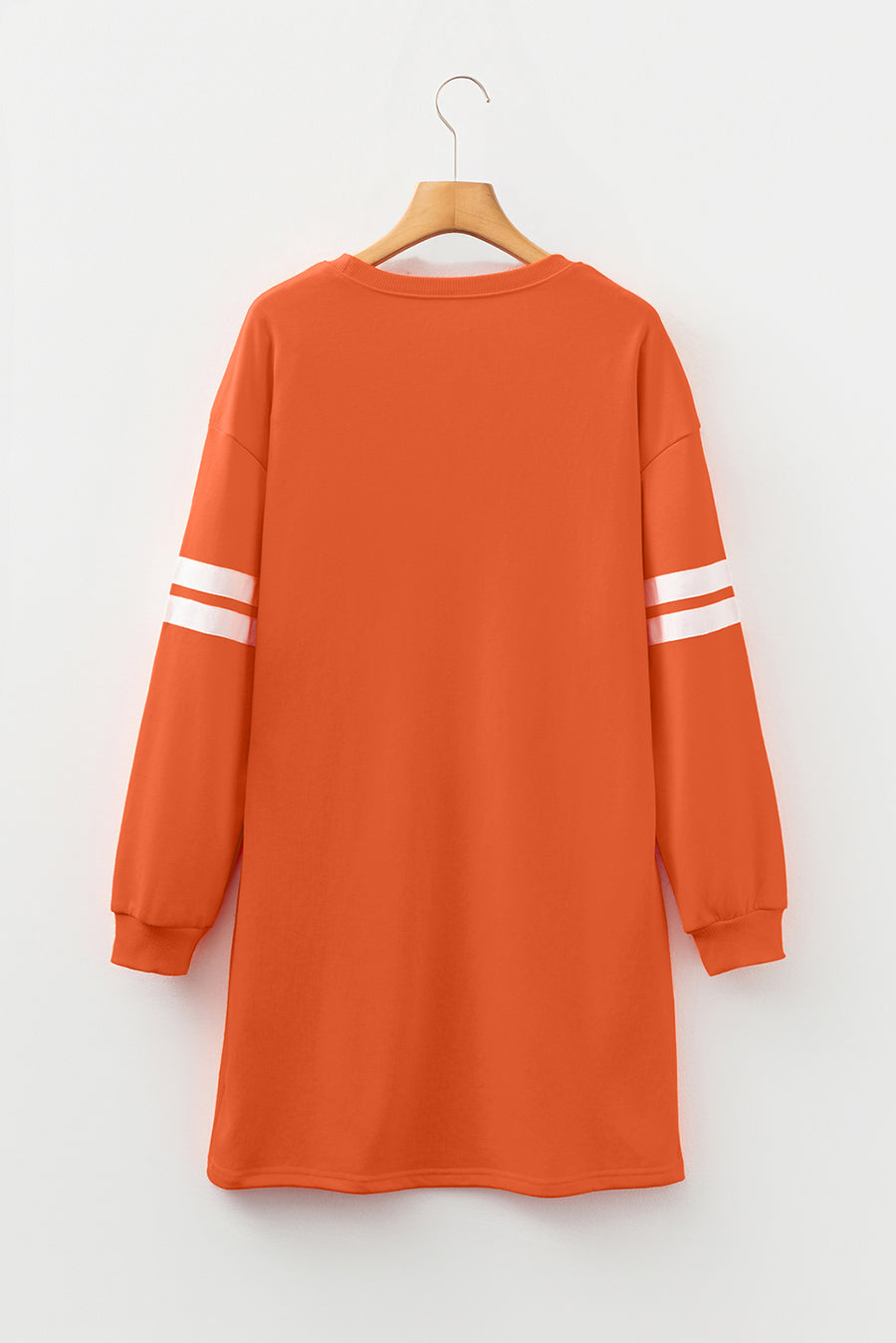 Varsity Striped Long Sleeve Loose Mini Dress with Pockets- 5 Colors