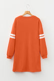 Varsity Striped Long Sleeve Loose Mini Dress with Pockets- 5 Colors